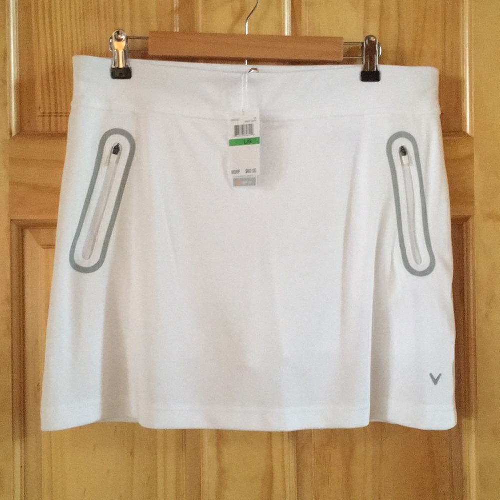 CALLAWAY Skirt Skort White Optidry Golf Tennis NWT